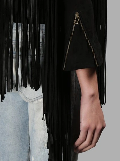 Shop Faith Connexion Women's Black Fringe Leather Jacket