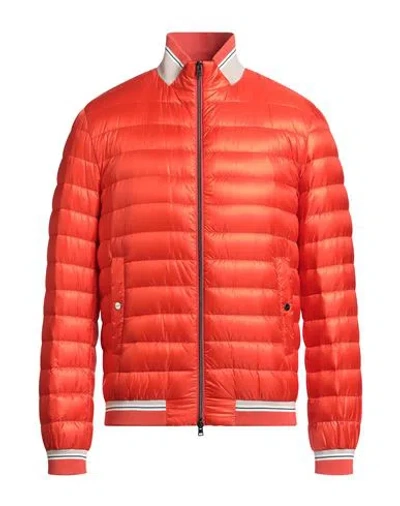 Herno Man Puffer Tomato Red Size 46 Polyamide In Red