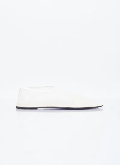 The Row Sock-style Mesh Ballet Flats In White