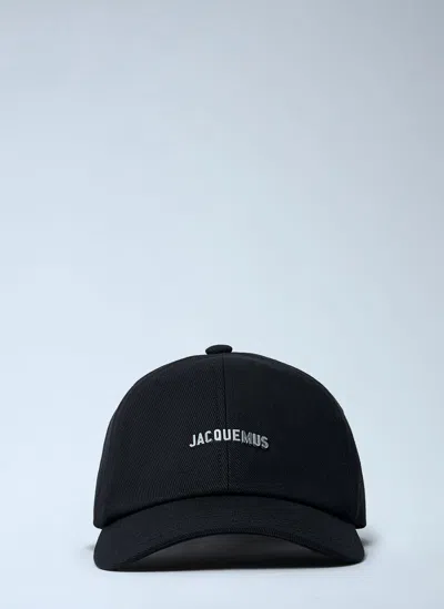 Jacquemus Gadjo Logo-embellished Cotton-twill Baseball Cap In Black