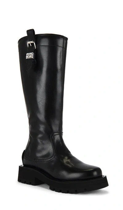 Ganni Chunky Buckle Boots In Black