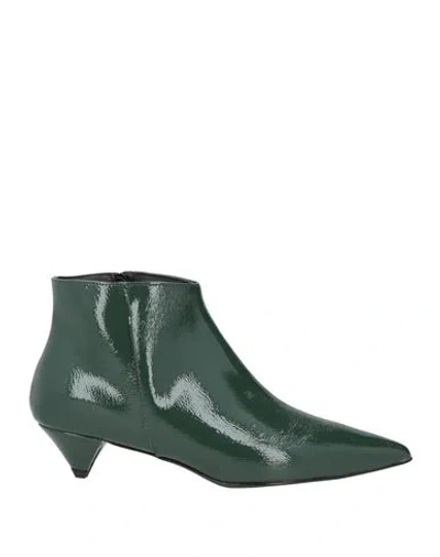 Leclem Woman Ankle Boots Dark Green Size 7 Synthetisches Material In Green