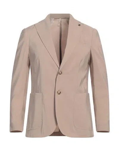 Paul Miranda Man Blazer Beige Size 36 Polyester, Viscose In Sand