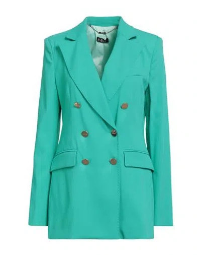 Liu •jo Better Woman Blazer Emerald Green Size 2 Viscose, Polyester, Elastane In Green