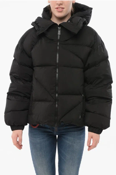 Bacon Hooded New Double Down Jacket With Front Zip In Multi