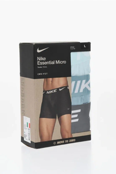 Nike Set Of 3 Dri-fit Essential Micro Boxer With Logoed Elastic B In Black