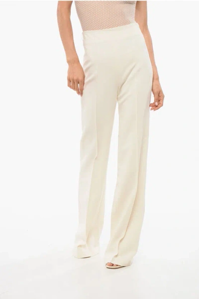 Elisabetta Franchi Front Pleated Bootcut Pants In Yellow