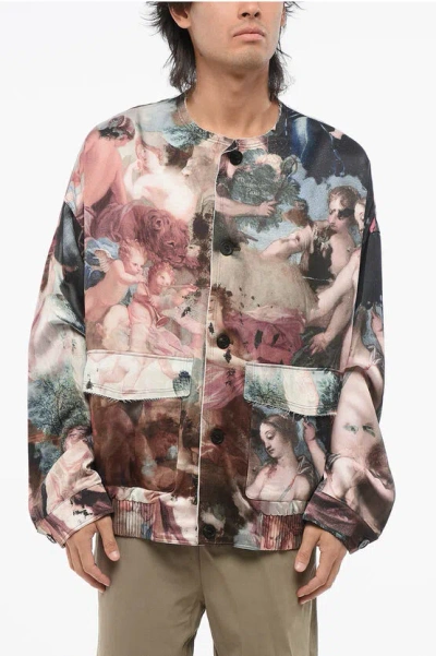 Balmain Patterned Satin Lightweight Jacket In Multi