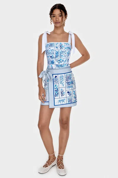 Jessie Zhao New York Swim Cover Up Skirt-blue Garden
