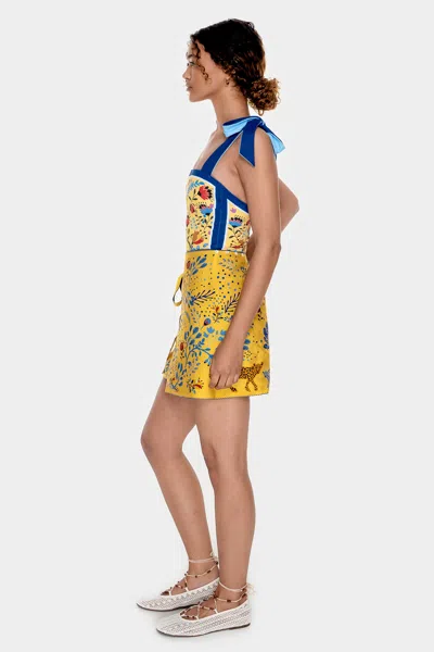 Jessie Zhao New York Swim Cover Up Skirt-amazon Rainforest In Blue