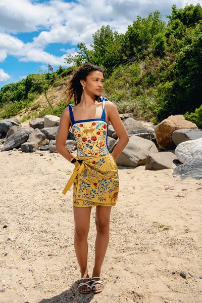 Jessie Zhao New York Swim Cover Up Skirt-amazon Rainforest In Blue