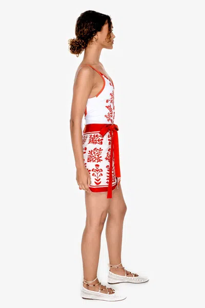 Jessie Zhao New York Swim Cover Up Skirt-red Coral