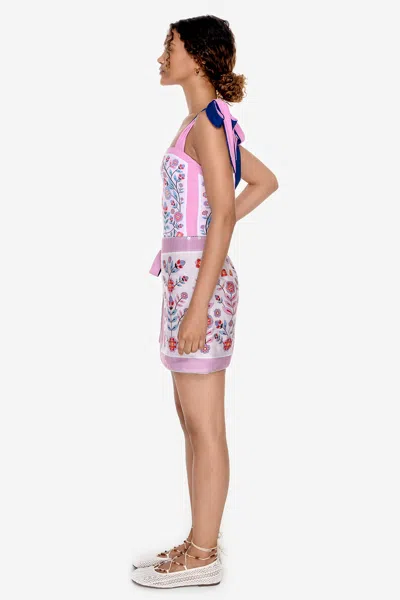 Jessie Zhao New York Swim Cover Up Skirt-pink Garden In Multi