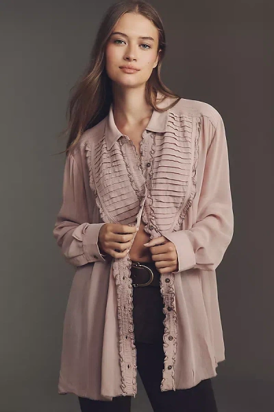 Pilcro Chiffon Buttondown Blouse In Multi