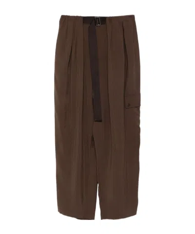 Alysi Pleated Detail Track Pants In Brown