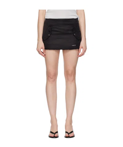 We11 Done Mens We11done Padded Ruched Shell Mini Skirt In Black