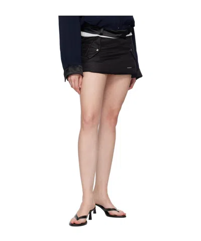 We11 Done Mens We11done Padded Ruched Shell Mini Skirt In Black