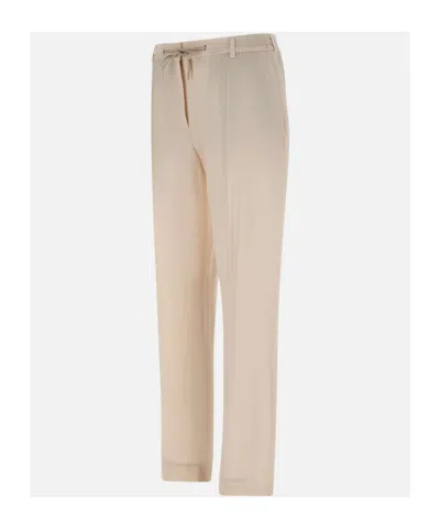 Eleventy Drawstring-cuffed Trousers In Neutral
