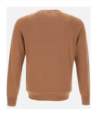 Eleventy Ribbed-hem Wool Sweater In Brown