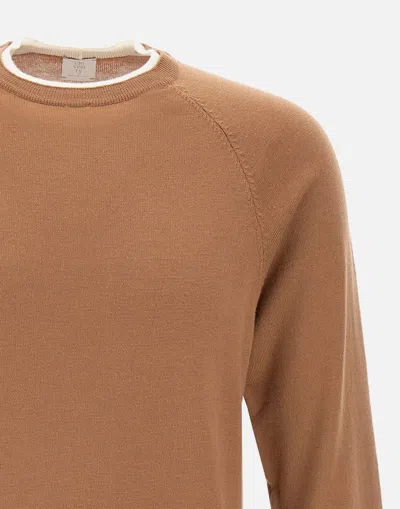 Eleventy Ribbed-hem Wool Sweater In Brown