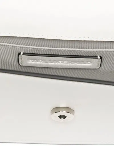 Karl Lagerfeld White Signature 2.0 Crossbody Bag In White