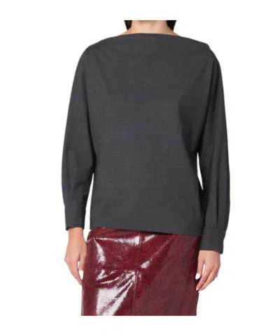 P.a.r.o.s.h . Anthracite Wool Blouse-shirt In Black