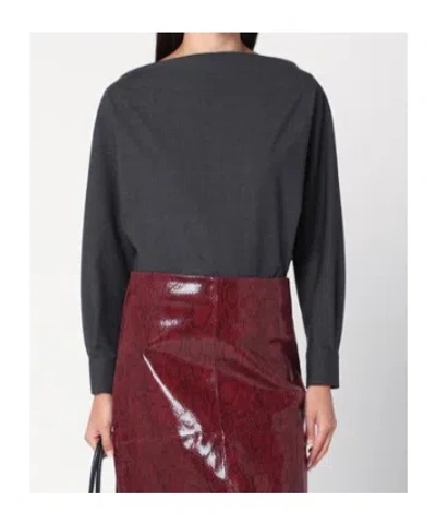 P.a.r.o.s.h . Anthracite Wool Blouse-shirt In Black