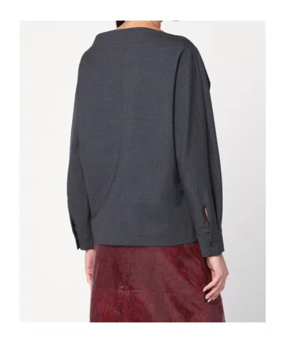 P.a.r.o.s.h . Anthracite Wool Blouse-shirt In Black