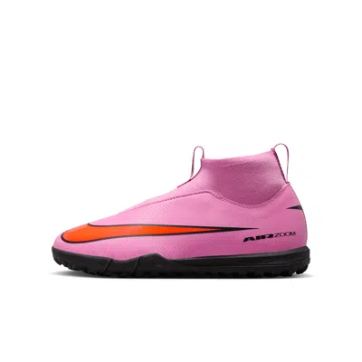 Nike Jr. Mercurial Superfly 10 Academy Little/big Kids' Turf High-top Soccer Shoes In Pink