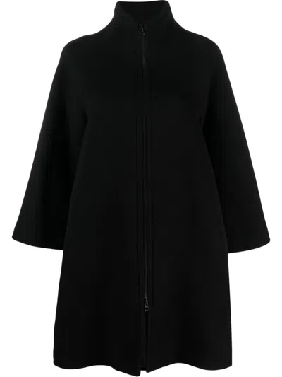 Gianluca Capannolo Wool Blend Oversized Coat In Black