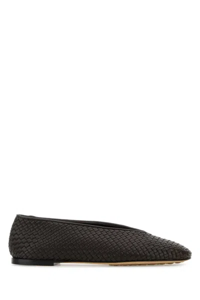 Bottega Veneta Micro Woven Nappa Leather Ballerina Flats In Pink