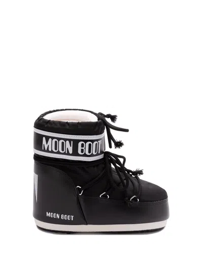 Moon Boot Black Icon Short Snow Boots In Black