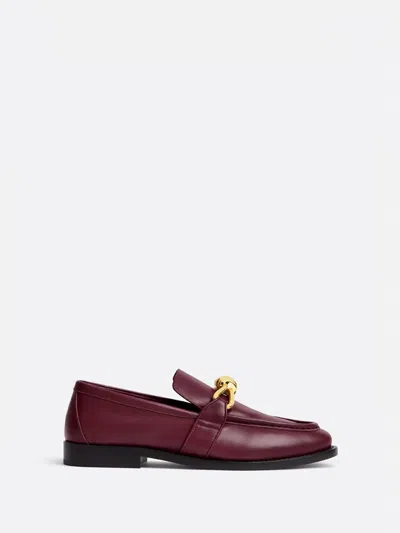 Bottega Veneta Astaire Embellished Leather Loafers In Burgundy