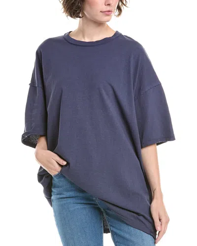 Free People Devon Oversize Cotton T-shirt In Blue
