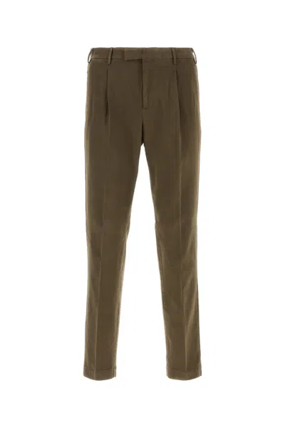 Pt Torino Pant Wool Stretch Back Pockets In Brown