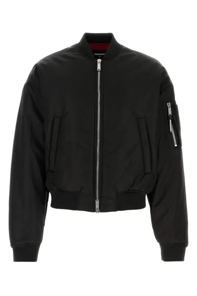 Dsquared2 Dsquared Black Nylon Bomber Jacket In Black