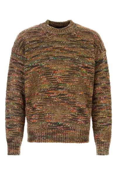 Alanui Multicolor Acetate Blend Grunge Beat Sweater In White