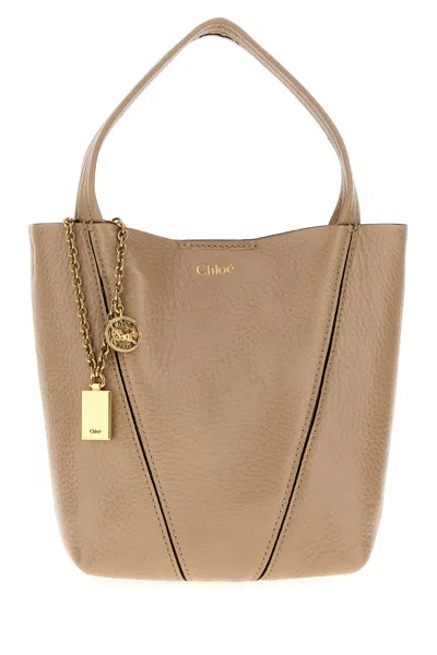 Chloé Chloè Spin Small Leather Tote Bag In Neutral