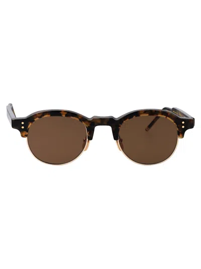 Thom Browne Tortoiseshell Oval-frame Sunglasses In Brown