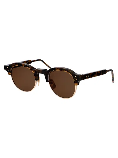 Thom Browne Tortoiseshell Oval-frame Sunglasses In Brown