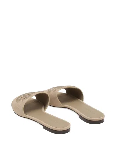 Dolce & Gabbana Leather Sandals For Millennials In Brown