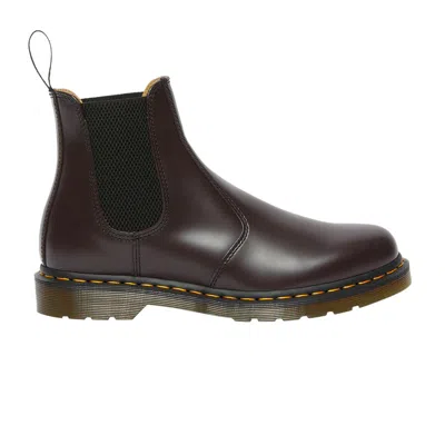 Pre-owned Dr. Martens 2976 Yellow Stitch Smooth Leather Chelsea Boot 'burgundy' | Red | Men's Size 12