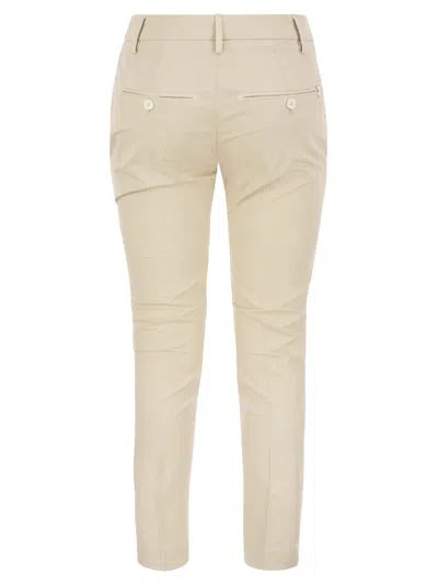 Dondup Perfect Slim Fit Cotton Gabardine Trousers In Multi