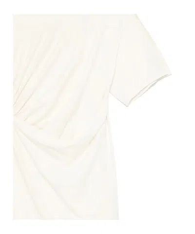 Mugler Asymmetric Pleated Dress In White