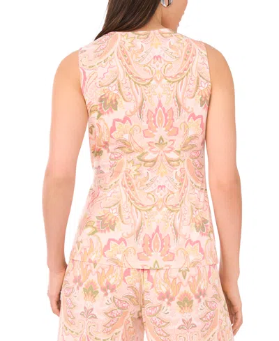 Sam & Jess Women's Paisley-print Side-tie Top In Pink