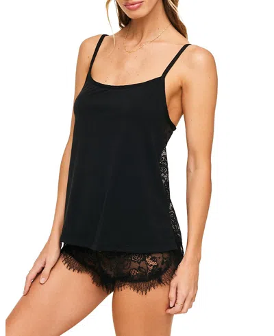 Adore Me Rain Cami & Shorts Set Lingerie In Black