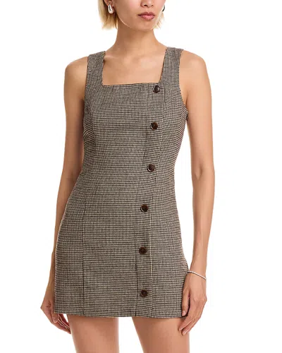 French Connection Houndstooth Sleeveless Button Front Minidress In Multi