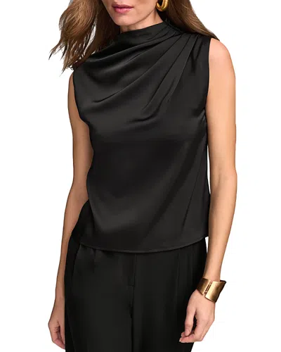 Donna Karan Women's Hardware-trim Cowlneck Tank Top In Black