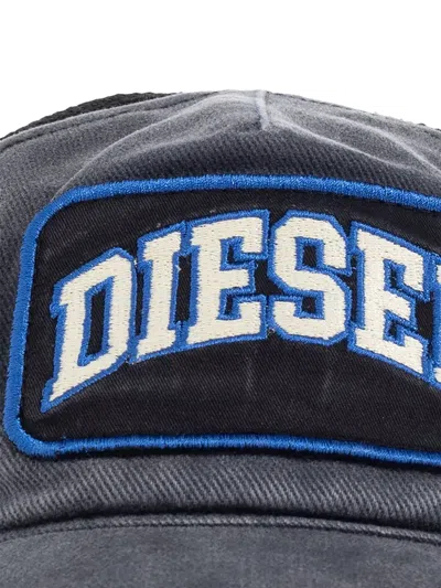 Diesel Logo-patch Mesh-back Cap In Blue