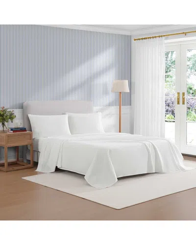 Tommy Hilfiger 180 Thread Count Th Performance Percale Cotton Cooling Finish Sheet Set In White